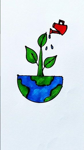 Save Tree Save Earth Drawing | World Environment Day Drawing | Save Environment Drawing | #shorts