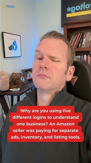 Why are you using five different logins to understand one business? An Amazon seller was paying for