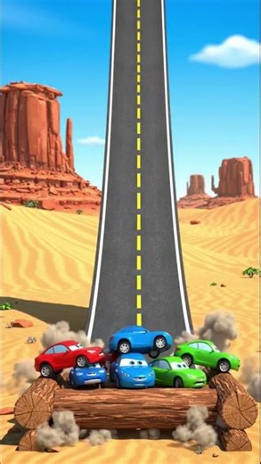 Crazy Hill Road Cartoon Crash 🚗 / #cars #crash #videos #shorts