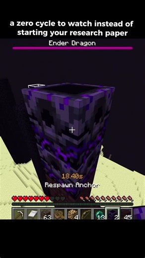 a zero cycle to watch instead of starting your research paper #minecraft #speedrun #clips #shorts