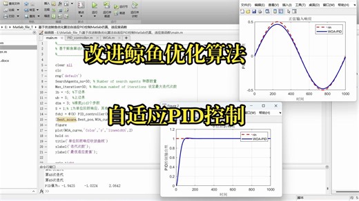 基于改进鲸鱼优化算法自适应PID控制Matlab仿真、适应度函数