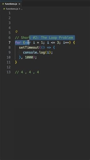 The MOST COMMON JavaScript closure bug! 🐛 #coding #programminglanguage #frontendcourse