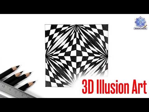 How to Draw an Amazing Optical Illusion Pattern | Step-by-Step Drawing & Shading