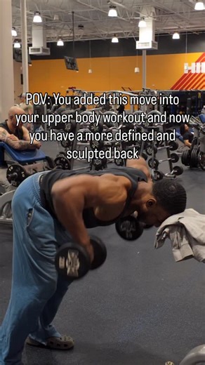 Champ on Instagram: "This one exercise brought me insane results🔥🔥 Out of all the great back exercises… Bent Over Row using dumbbells is one of my favorite exercises to do on Back Day ‼️ Form Tip: - Using the bench for stability, I rest my head and hinge at the hips. - The bench allows me to keep my head & chin tucked which allows me to keep a neutral spine Save this video and try this alternative to doing a row‼️ Comment and let me know how this works for you 🎯 #gymreels #gymtips #backworkou