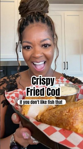 Crispy Fried Cod with perfectly seasoned breading that stays intact and comes out crunchy every time