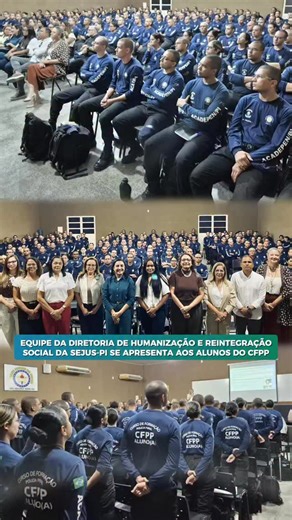 Sejus-PI on Instagram: "Os alunos do Curso de Formação da Polícia Penal do Piauí (CFPP-T2) participaram de uma exposição das ações da Diretoria de Humanização e Reintegração Social da Sejus-PI. Momento importante que promove a integração institucional das equipes multiprofissionais que atuam nas unidades prisionais, com o trabalho da Polícia Penal, resultando na implementação das estratégias organizacionais. #governodopiauí #cfpppi #políciapenalpi"