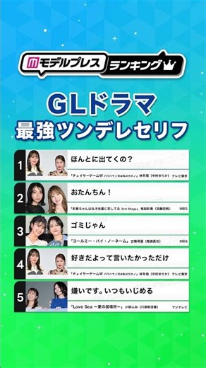 [GL Drama Top 5 Tsundere Lines🏆] 🥇 "Chaser Game W" Is it really coming out? 🥈 "Ayahiro 2" Otanchi...