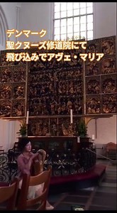 聖クヌーズ修道院（デンマーク）での飛び込み演奏 #アヴェ・マリア#ライアー弾き語り