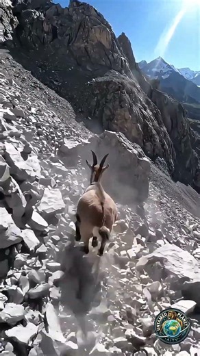 Racing Down the Mountain at Full Speed 🐐 #shorts #goat