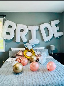 Jumbo Bride Balloon for Bachelorette Decoration Bride to Be Banner White Silver Boho Balloon Arch Bridal Hen Party Ideas Gift for Bride - Etsy