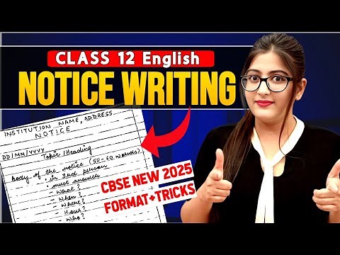 Notice Writing Class 12 | CBSE 2025 Format & Example