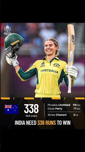 India Need 339 to Win | Watch Live Match & Highlights | #INDvAUS Semi-Final #CWC25 #worldcup