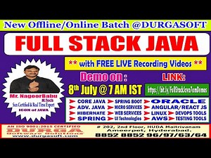 Full Stack Java Offline/Online Training @ DURGASOFT