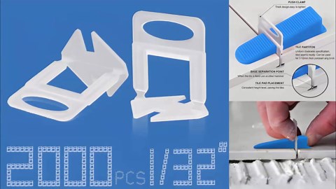 Tile Leveling System Clips 1/32" 2000pcs Tile Spacers Clips DIY Tools Set for Professional Ceramic and Stone Installation