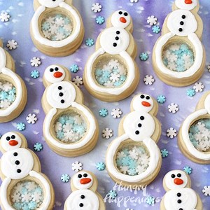 Snowflake Filled Snowman Cookies | Hungry Happenings