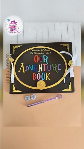 Up Nuestro libro de aventuras / our adventure book álbum, libro de firmas para boda, regalo
