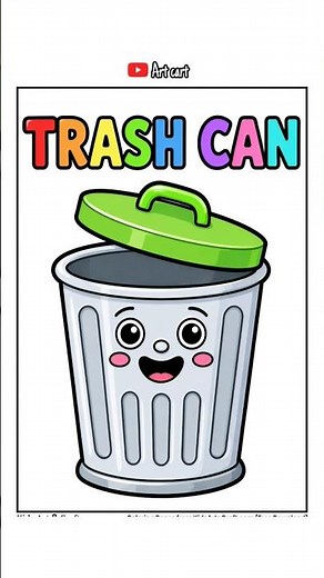 How to draw easy trash can #drawing #shorts #trashcans #trash #tutorial #easydrawing #art #viral