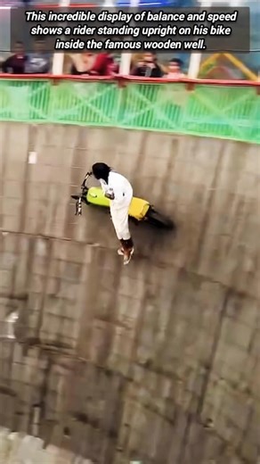 Amazing Motorcycle Balance Stunt On Vertical Wall Of Death