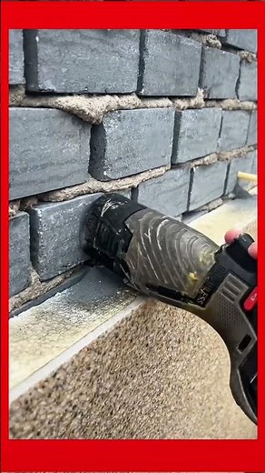 Drilling and fixing brackets on a brick wall. #construction #diy