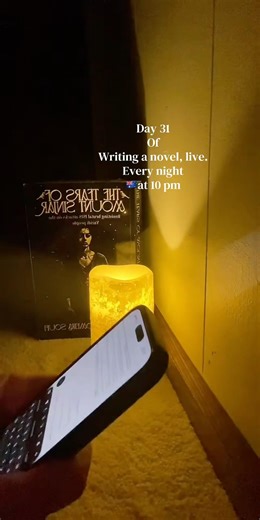 Day 31 of writing a novel, live. Quiet writing session. You see a book being born into this world