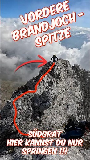 Hier geht's nur mit einem Sprung weiter.... Vordere Brandjochspitze #bergsteigen #grat #nordkette