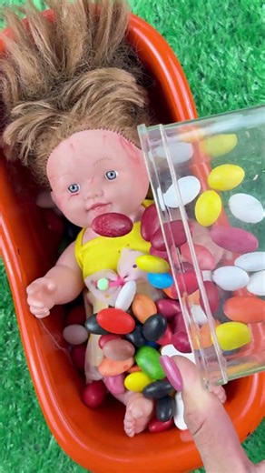 Satisfying with Full of 3 Rainbow BathTubs Candy with M&M's & Magic Slime Cutting Video
