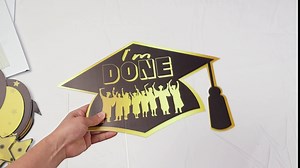 Graduation 2022 Decorations Yard Signs - Black Gold Congrats GRAD Yard Sign with Stakes for School College Class of 2022 Graduation Decorations Party Favors, 9 Pcs