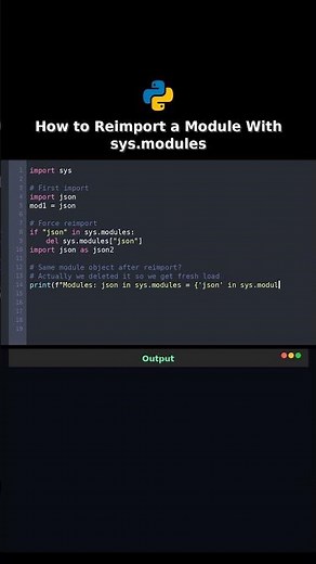 How to Reimport a Module With sys.modules #python