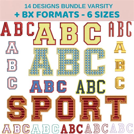 14 Sports Fonts Bundle - Varsity Font - College Font - Sport Font, Baseball Font - Digital Download, 6 Sizes, 11 Formats - Etsy UK