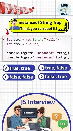 🪤🧐The instanceof String Interview TRAP Exposed! #javascriptinterview