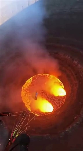 Parapente cae en el peor lugar posible cerca de un volcán