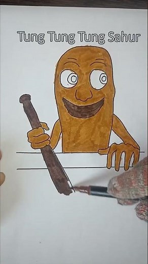 How to paint "tun-tun-tun-sakhur"😍#brainrot #tungtungtungsahur #tuntun #art #shorts #drawing