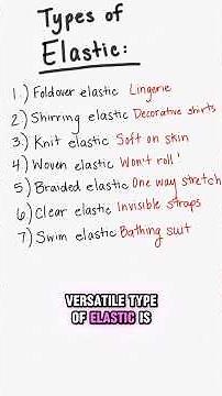 ABC's of Sewing - Types of Elastic!
