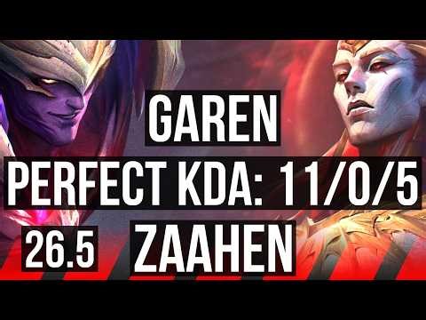 GAREN vs ZAAHEN (TOP) | Perfect KDA: 11/0/5 | EUW Diamond | 26.5