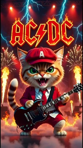 🎸🔥 A WHOLE LOTTA KITTENS is coming for PWR-UP tour! 🔥🐈 Meet the band of funny kitty cats that's charging up AC/DC's