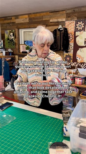 Because sometimes “perfect points” just aren’t worth the stress! If you’re all about cozy quilts, soft texture, and creative shortcuts — you’re in the right place. Chenille-It is the easiest way to add dimension, warmth, and that handmade-with-love look (without spending weeks piecing tiny blocks). Whether you’re working with panels, cheater prints, or scraps, a few strips of Chenille-It can completely transform your quilt — and make it look like you spent hours more than you did. If this sounds