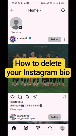 how to delete your Instagram bio