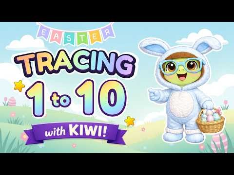 Trace Numbers 1–10 with Kiwi 🐢 | Learn to Write Numbers for Kids