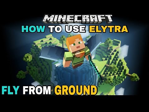 how to use elytra in minecraft pe with fireworks | how to use elytra from ground | fly from ground