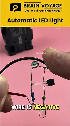 DIY Light-Controlled Night Lamp Using Only 4 Components! | Simple Electronics Project #diy #shorts