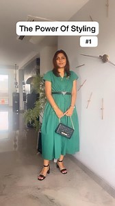 The Power of Styling ✨ Follow 5 simple steps to ELEVATE A BASIC DRESS 💁‍♀️ ✅1. Belt – It defines the waist, gives structure to the garment, add colour, injects sparkle ✅2. A Classic structured Bag - accentuates the look ✅3. Black Open toe Heel Sandal - complimenting the whole look and make it look put together ✅4. Contrasting Colour Accessories - is the game changer here . It is making the look interesting too ✅ 5. Grooming - Lastly very important is to emphasize on grooming like neat hair and 