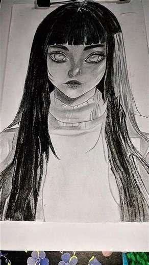 how to draw hinata ❤️ #art #drawing #animeart #anime #naruto #hinata