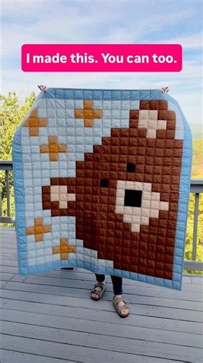 I made this Honeybear pixel quilt. You can too.