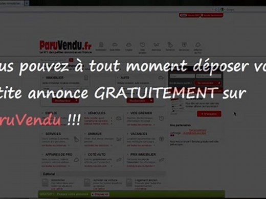 Diffusion d'annonces gratuites sur ParuVendu
