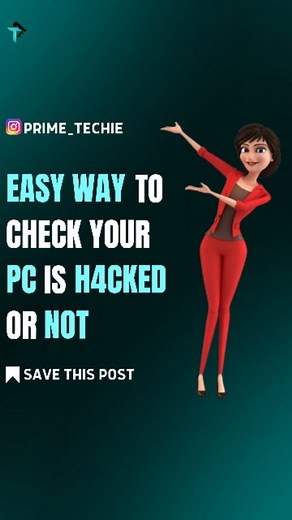 Prime Techie on Instagram: "😱TRY THIS TO CHECK YOUR COMPUTER IS H4CKED? ‼️ Save This For Later Use ‼️ Follow Us🤞 Like This♥️ #ethicalhacker #hacker #cybersecurity #primetechie #windows #computerscience"