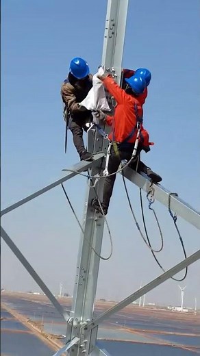 Installation of high voltage power towers