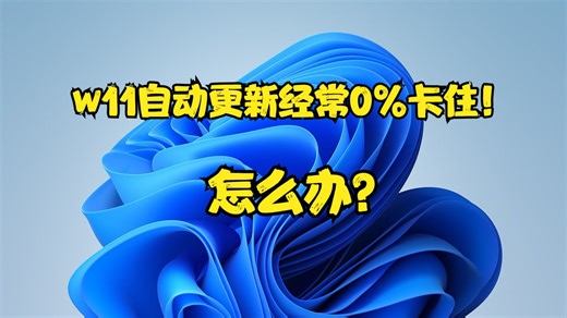 w11自动更新经常0%卡住！怎么办？