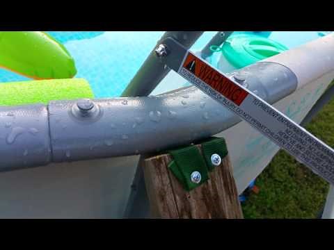 The pool is on a 4 inch slope.