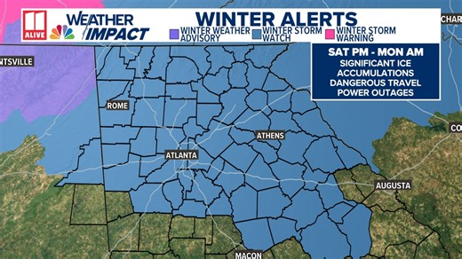 Georgia winter weather updates Thursday: Winter Storm Watch expands into Atlanta and across metro area