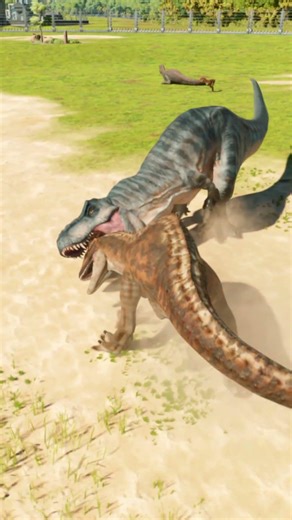 Carnotaurus Family Attacked by Trex Big Eatie #jurassicworld #dinosaur #jwe2 #imeroleplay